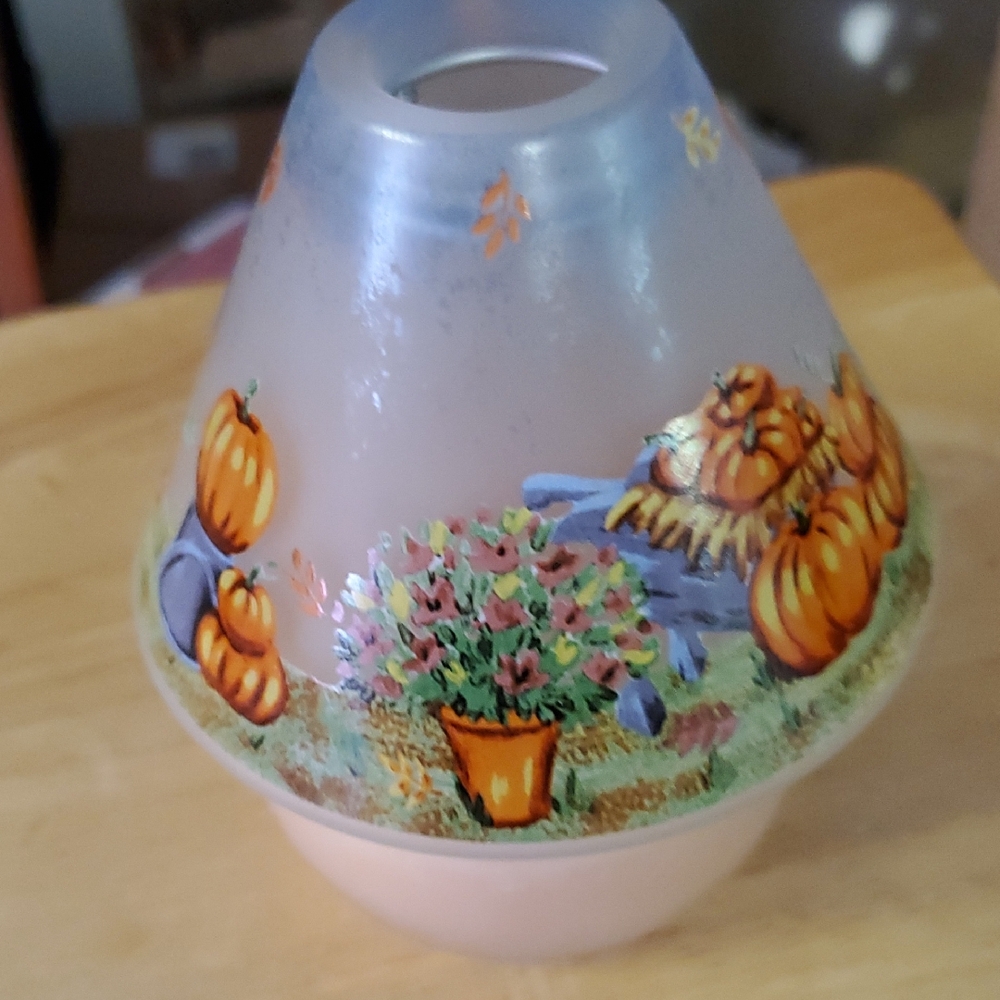 Avon Orange and White Holiday Decor Vase